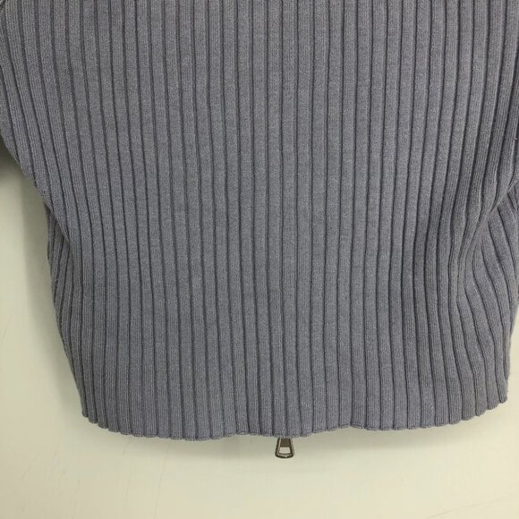 Twik by Simons Light Periwinkle Short Sleeve Zip Up Crop Top XS - Picture 12 of 16